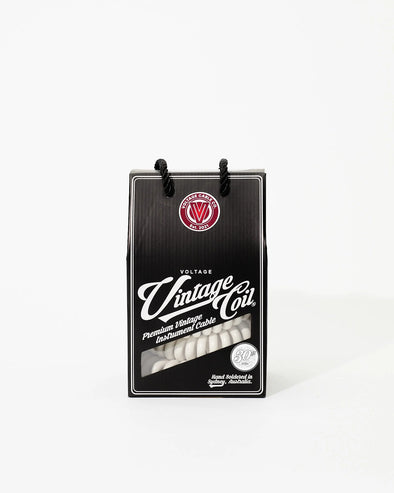 Voltage Vintage Coil V2 White 30ft Guitar Cable w/ ISO-COAT Protective Seal