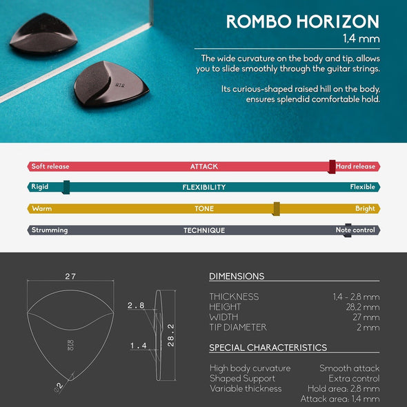 Rombo Picks Set HORIZON 1.4mm (4 Picks)